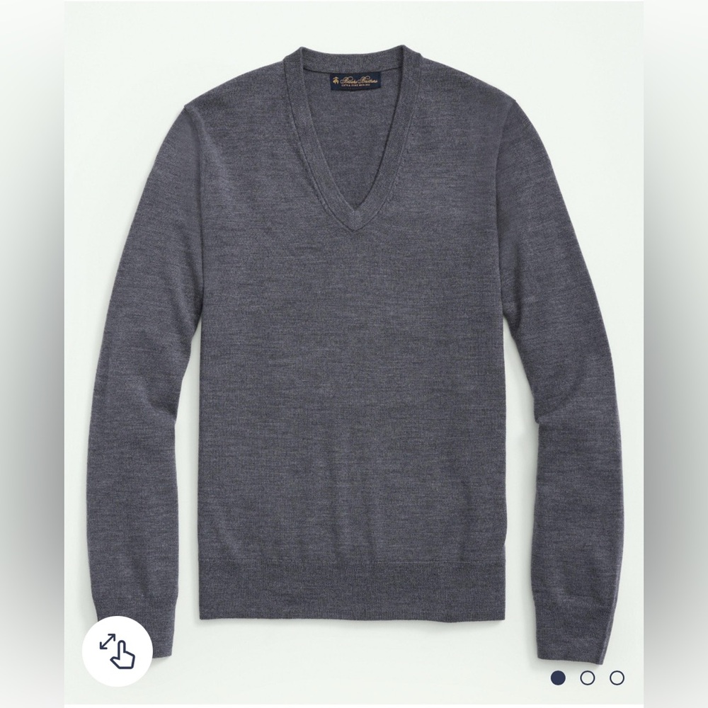 Brooks Brothers Saxxon Wool Sweater Brown V Neck Pullover Mens Size M NEW